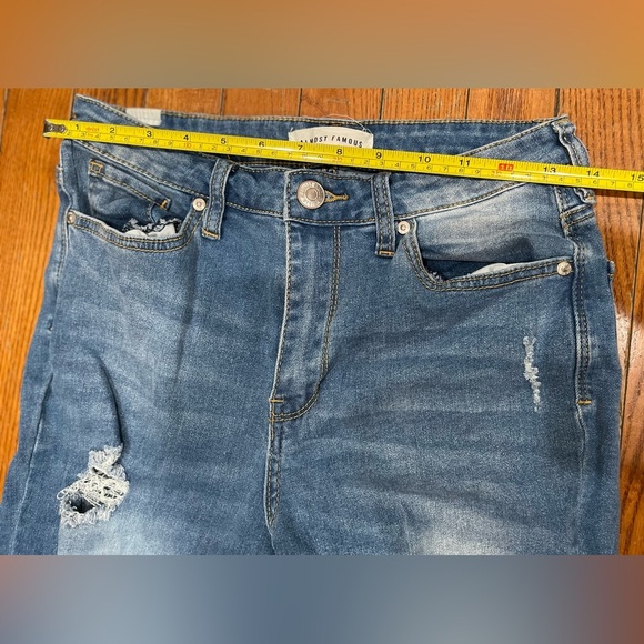 Almost Famous Distressed Blue Flare Jeans - Picture 5 of 10